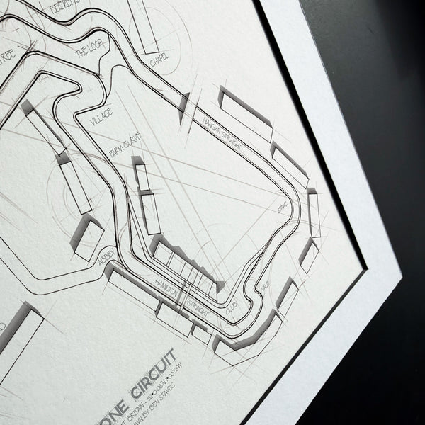 The Silverstone Circuit - Hand Drawn Technical Map